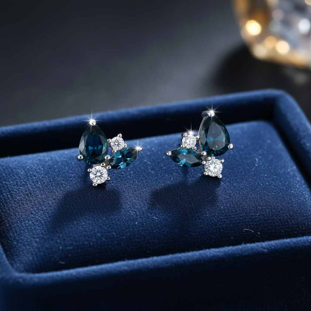 Deep Blue Earrings - Velvet