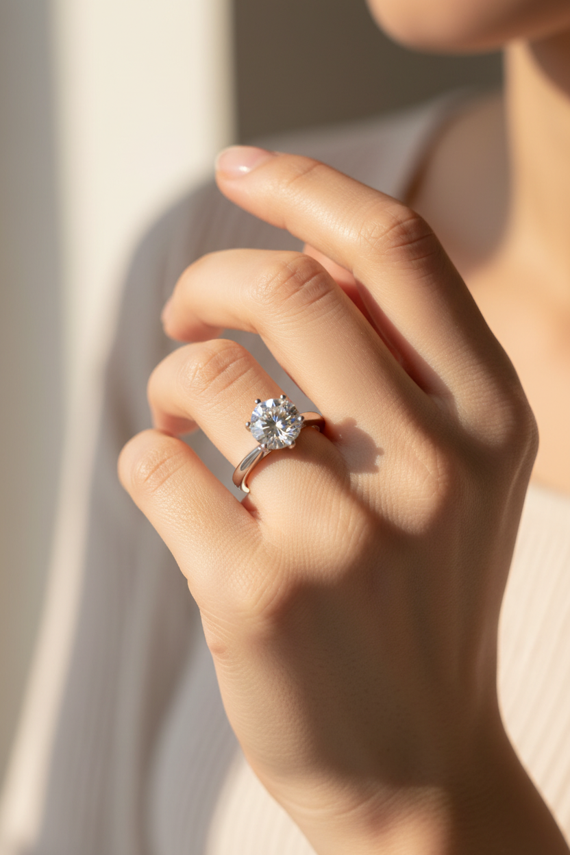 Silver Rock Ring - Lifestyle Finger Shot