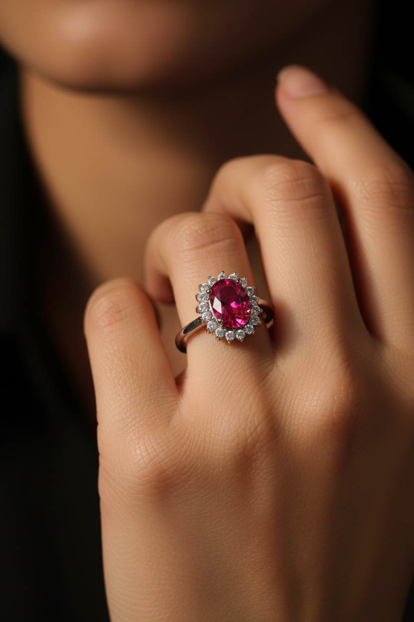 Red as Wine Ring - Lifestyle Finger Shot