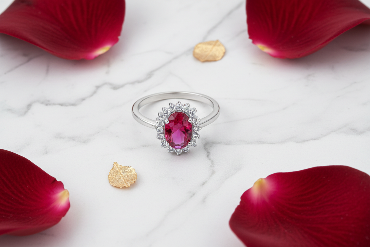 Red as Wine Ring - Marble Flat Lay