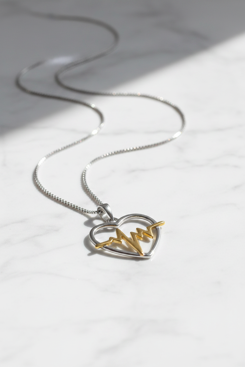 Heartbeat Silver & Gold - Marble