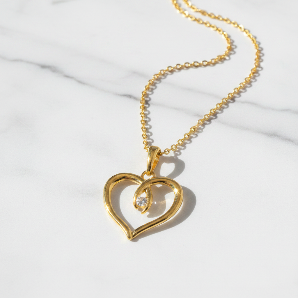 Gold Heart Necklace - Studio