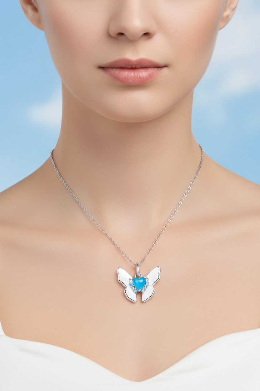 Butterfly Blue - Lifestyle Neck Shot