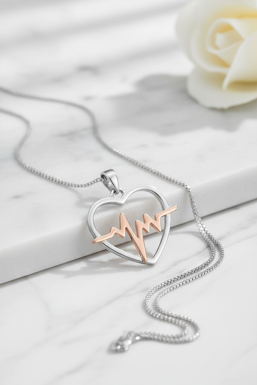 Heartbeat Necklace - Marble