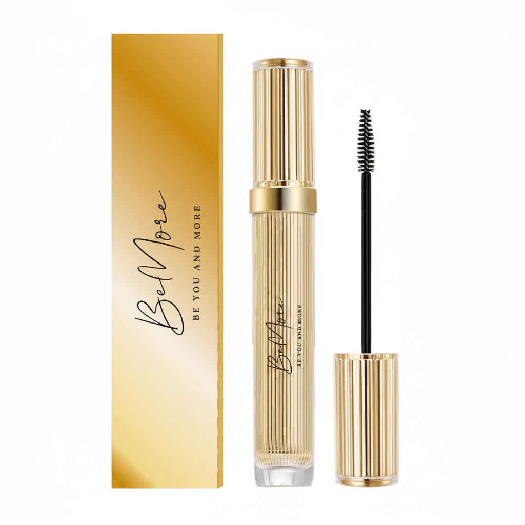 BeMore Mascara Extreme - Gold tube and box on white background