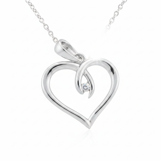 Silver Heart Necklace - Thumbnail