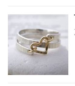 BeMore Heart Series: Double Band Dangling Heart Ring – Two Tone