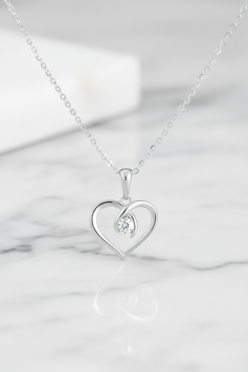 Silver Heart Style 2 - Marble