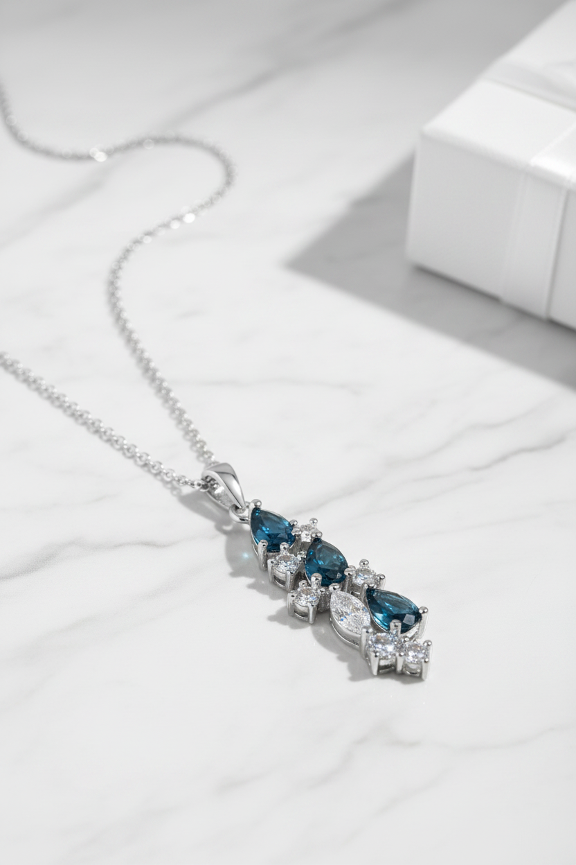Deep Blue Necklace - Marble