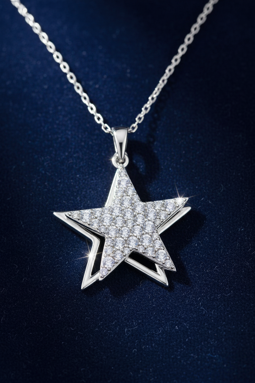 Silver Star Necklace - Velvet