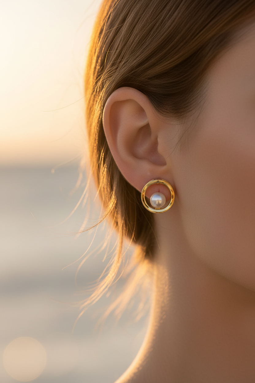 Pearl Balance Earrings - Lifestyle Ear Shot