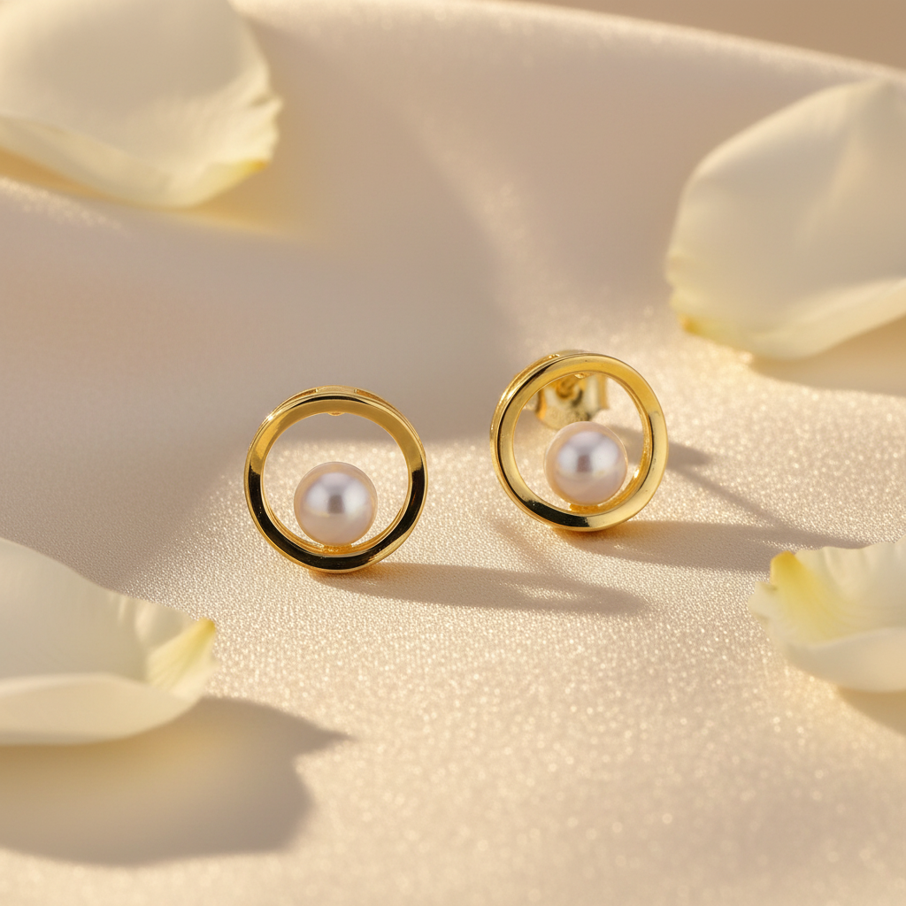 Pearl Balance Earrings - Cream Satin