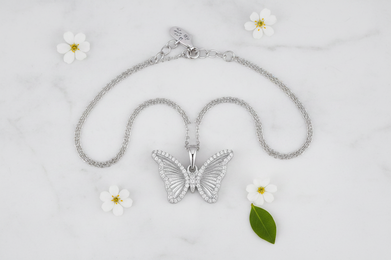 Marble flat lay with white flowers