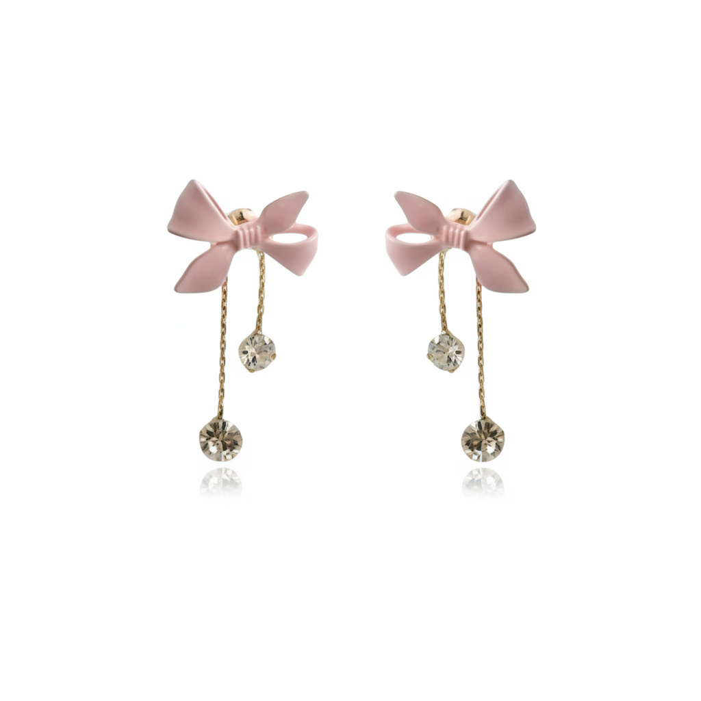 Pink Bowtie Earrings - Studio