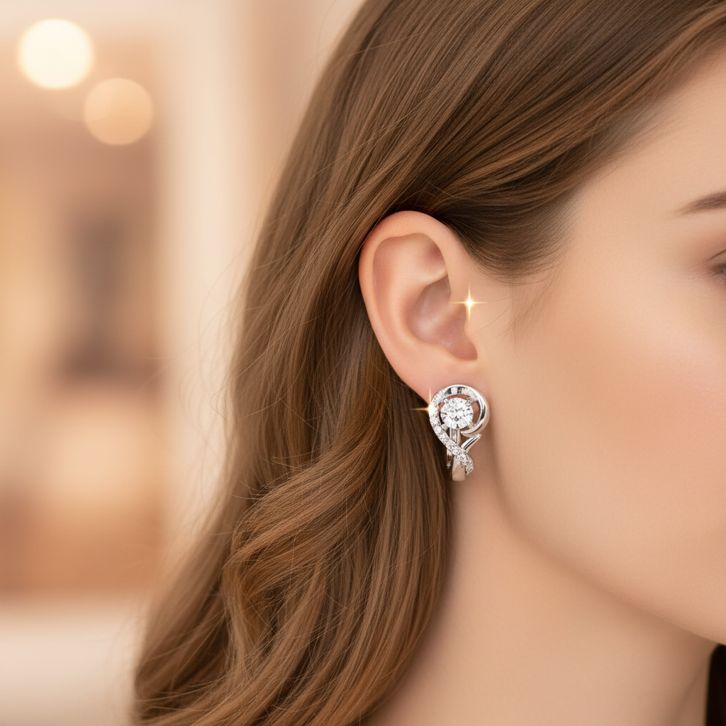 Pure Silver Earrings - Lifestyle