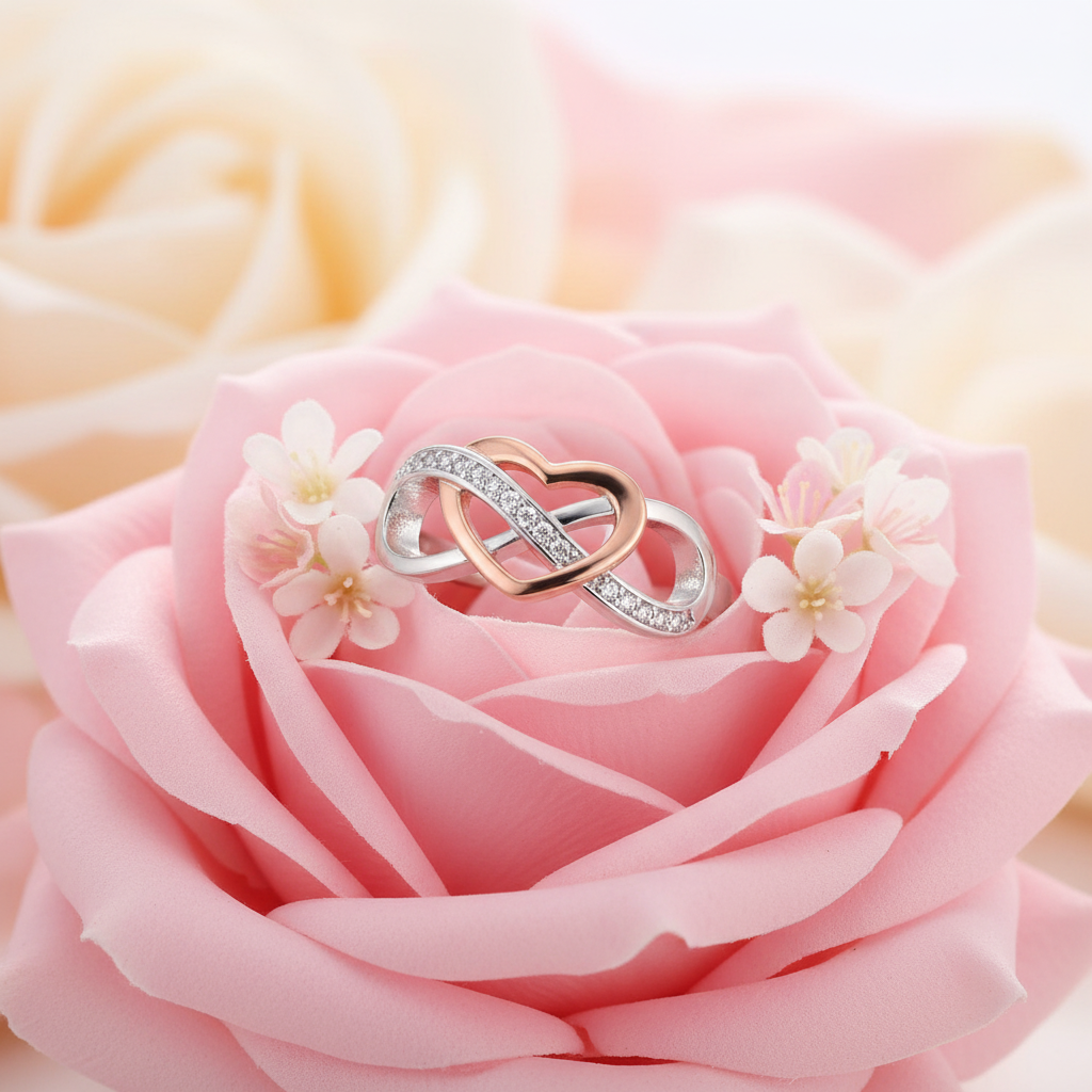 Romantic ring with flowers