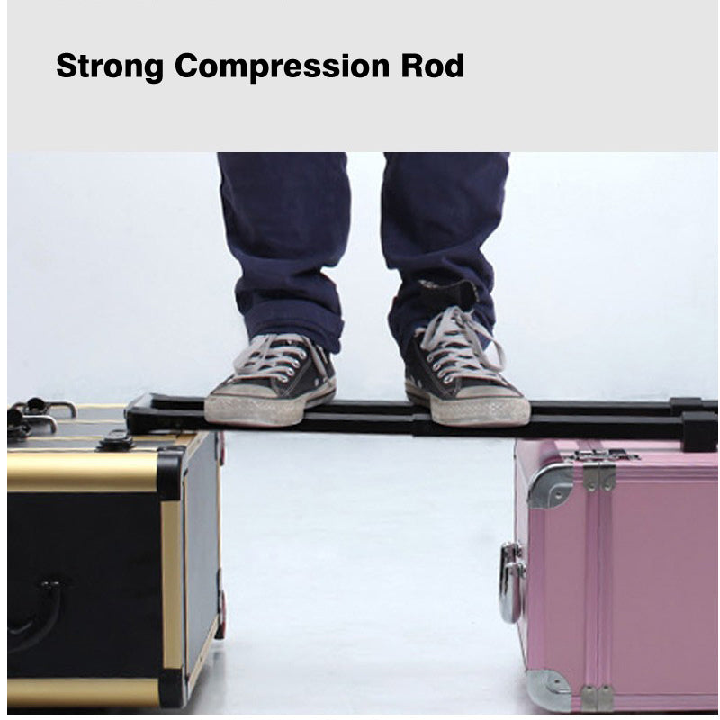 Professional aluminium make-up case with universal wheels