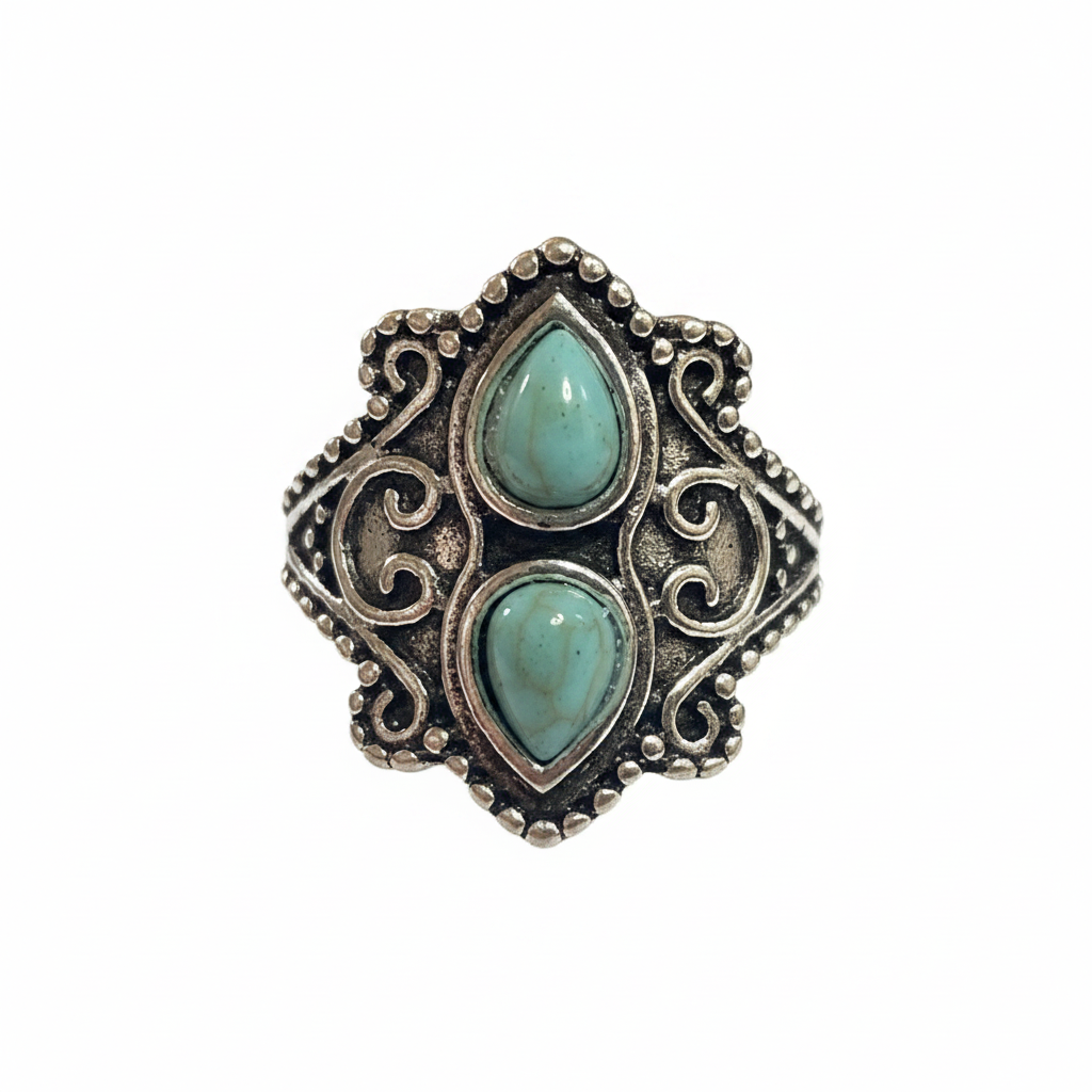 Turquoise Double Crown Ring - Studio