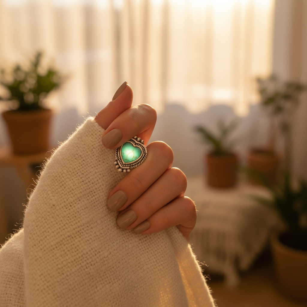 Turquoise Heart Ring - Lifestyle