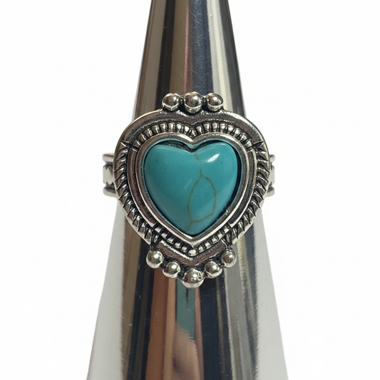 Turquoise Heart Ring - Studio