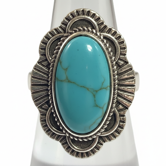 Turquoise Small Oval Ring - Studio